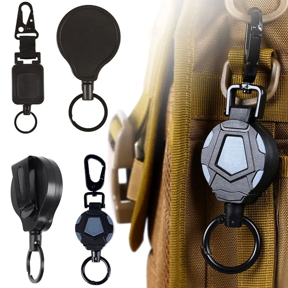 

High Elasticity Cable New Wire Rope Keychain Outdoor Keyring Telescopic Burglar Chain Key Holder Tactical Keychain