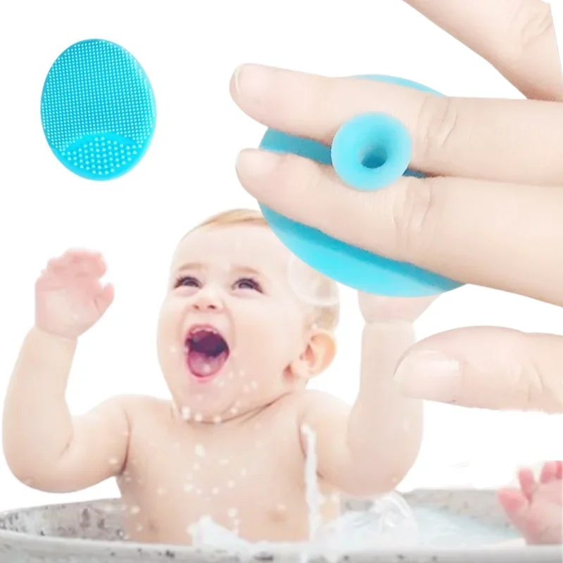 Soft Silicone Facial Cleaning Brush Shower Baby Massage Wash Pad Face Exfoliating Brushes Super Soft Sponges 1 Pcs