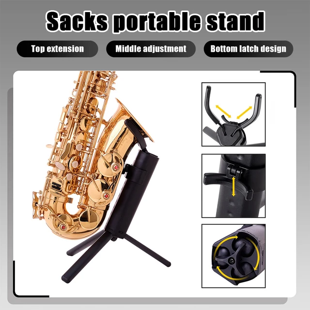 Support de saxophone alto portable pliable avec sac de transport, support  de saxophone, calcul JOLock réglable, accessoires de protection contre le  vent, T1 - AliExpress