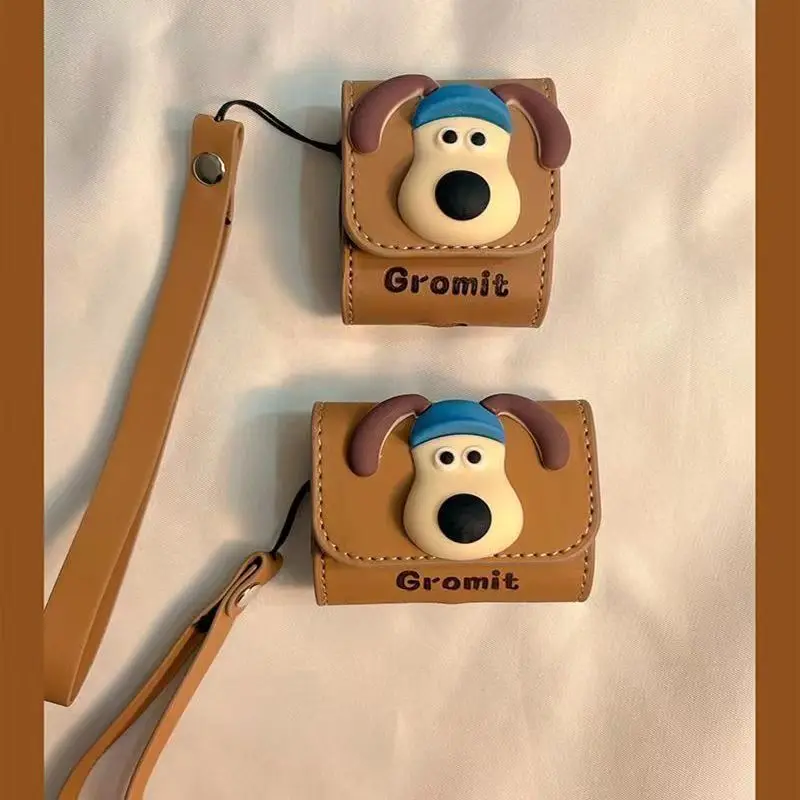 Cute Anime 3D Pilot Dog Cartoon Soft Leather Earphone Case For Airpods 3 Pro With Hand Strap Protective Cover For Airpods 1 2