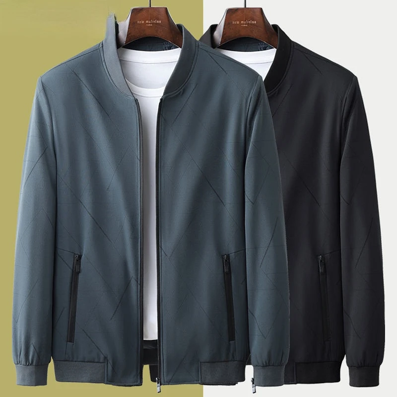 

New Spring and Autumn Men's Jacket Coat Casual Solid Color Fashion Stand Collar Business Brand Clothing Men's Jacket Z23