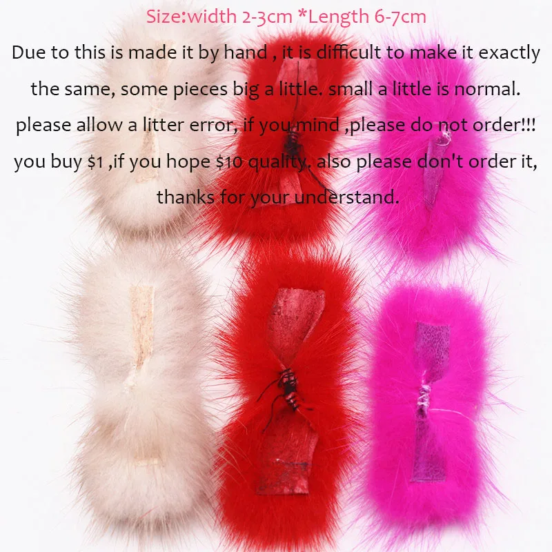 2-3cm*6-7cm Mink Pompoms Bowknot Pompon for Sewing on Knitted Key Chain Scarf Hats Fur DIY Craft Supplies Hair Accessories craft supplies pom poms craft supplies
