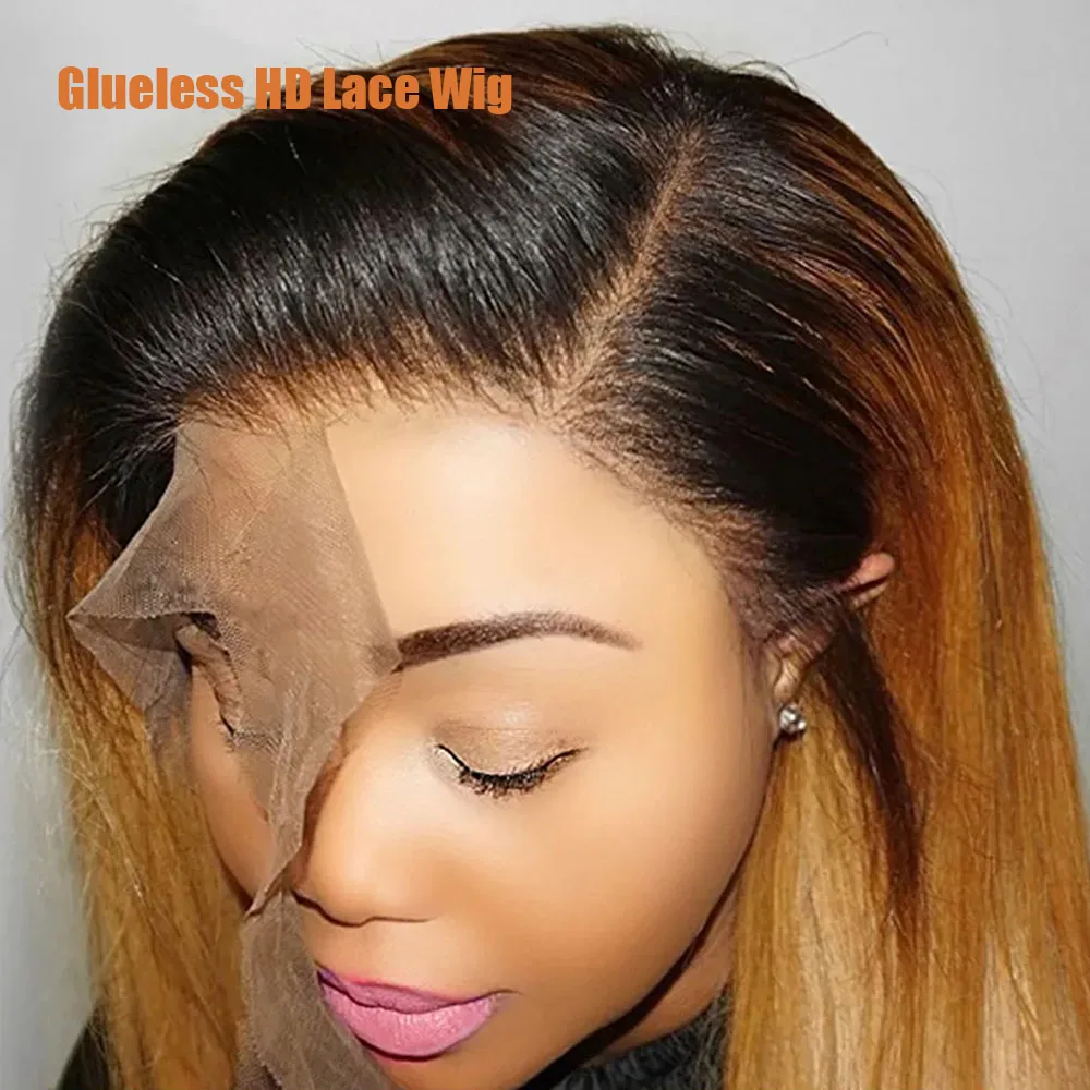 Highlight Straight Wig Colored Straight Lace Front Wigs For Women Human Hair Preplucked 13x4 Lace Front Human Hair Wigs