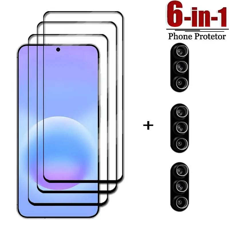 Premium 6-in-1 Tempered Glass and Lens Protector Set