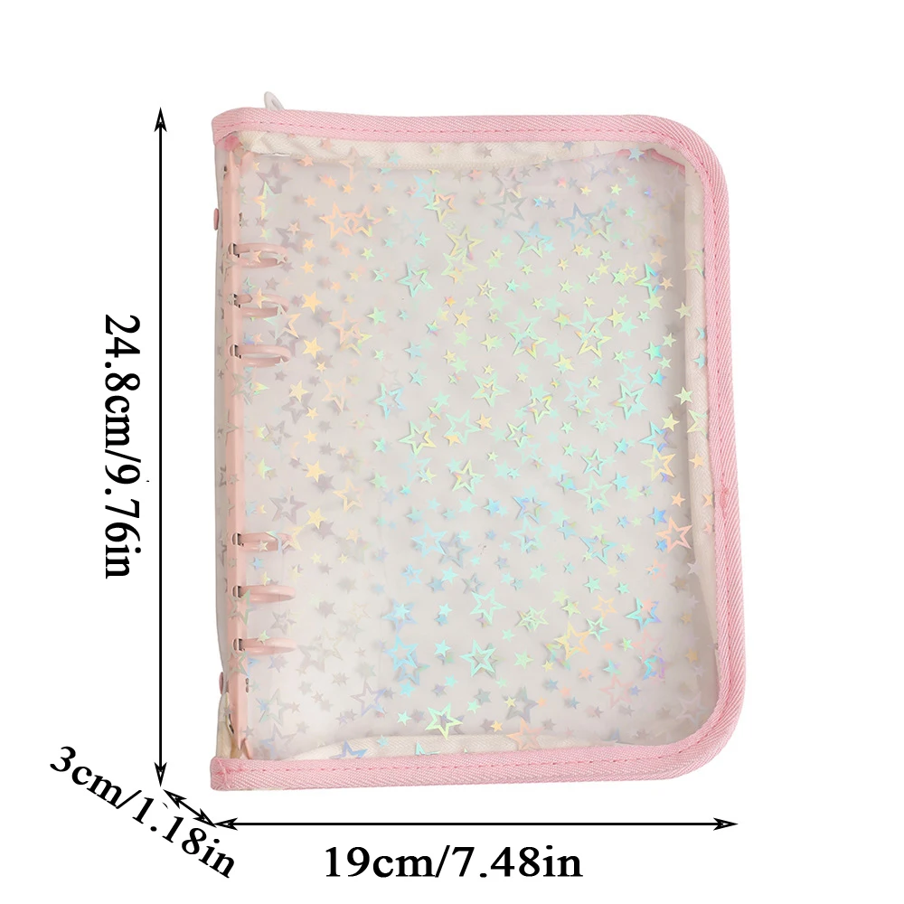 A5 Zipper Binder Photocard Holder Laser Star Korean Idol Photo Album DIY Journal Dairy Picture Collect Book School Stationery 4