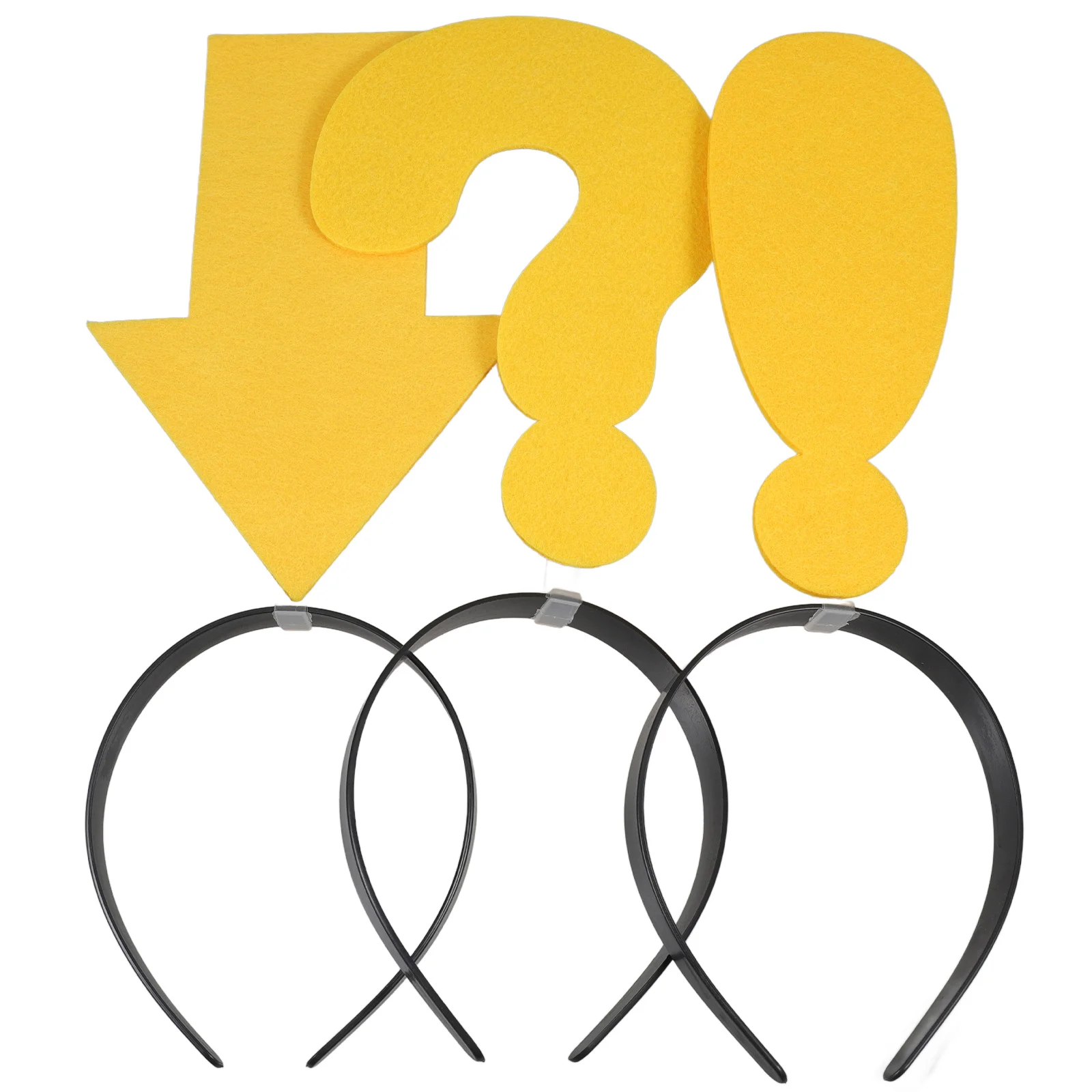 3 Pcs Arrow Headbands Yellow Question Mark Novelty Hair Accessories Party Hats Funny Headband Boppers Girls Stage Props Photo party hat birthday headband set unicorn headband rabbit headband