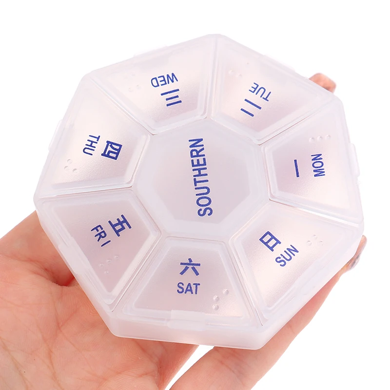 

Pill Case Plastic 7 Days Tablet Candy Box Portable Storage Tablet Holder Travel Organizer Pill Dispenser Container