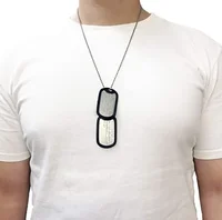 Ensemble de 2 Colliers Militaires en Acier Inoxydable avec Étiquette de Chien, Style Armée avec Boule, Sur Mesure 2