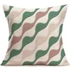 Linen Throw Pillowcase Home Green Geometric Wavy Arrow Design Home Decoration Cushion Cover Square Pillowcase 4