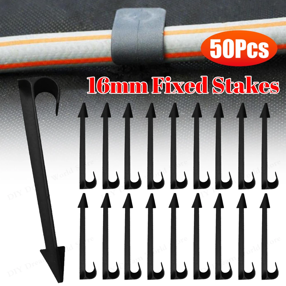 50PCS Garden Irrigation Hose Anchors Stakes For Plant Hose Drip Irrigation Support Bracket for Garden Watering Dripper Sprinkler