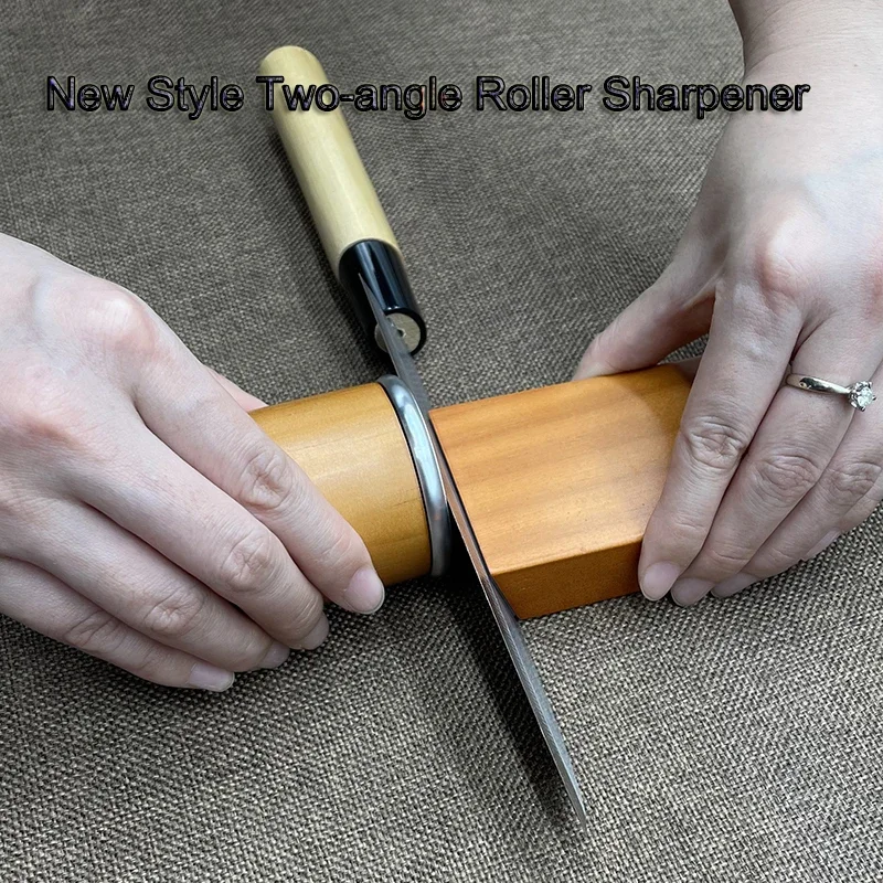 New Wood Upgrade Rolling Knife Sharpener 15&deg;/20&deg; Angle Magnetic Base Woodwork Tool Professional Rollre Sharpeners Diamond Stone
