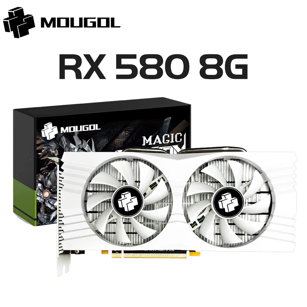 MOUGOL AMD Radeon RX580 8G Graphics Cards GDDR5 Memory Video Gaming ...