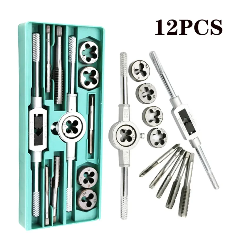 Hot Sell 8/12/20Pcs Metric Hand Tap and Die Set M3-M12 Screw Thread ...
