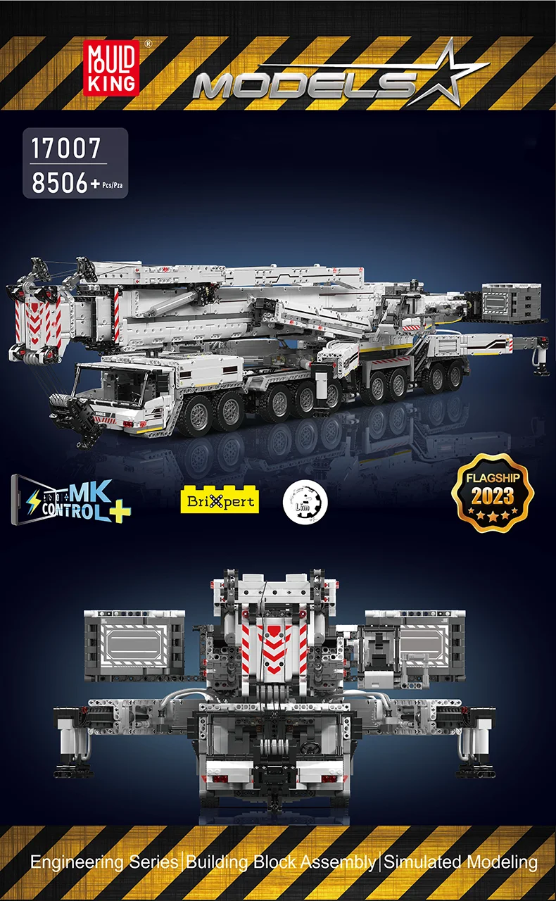 Mould King 17007 17008 Technischer RC Liebherr LTM 11200 Kran Baustein-Set für Kinder – Weihnachtsauto-Modellspielzeug – Detail 1