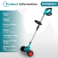 YOFIDRA tondeuse à gazon électrique sans fil jardin coupe gazon 100-135 cm longueur coupe outil électrique pour Makita 18 V batterie broche 6