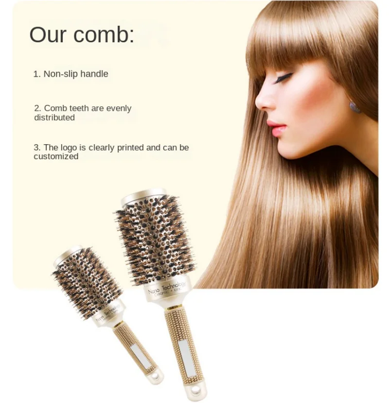 Hairstyling Comb Nylon Comb Curl Barrel Comb Hot Aluminum Tube Barrel