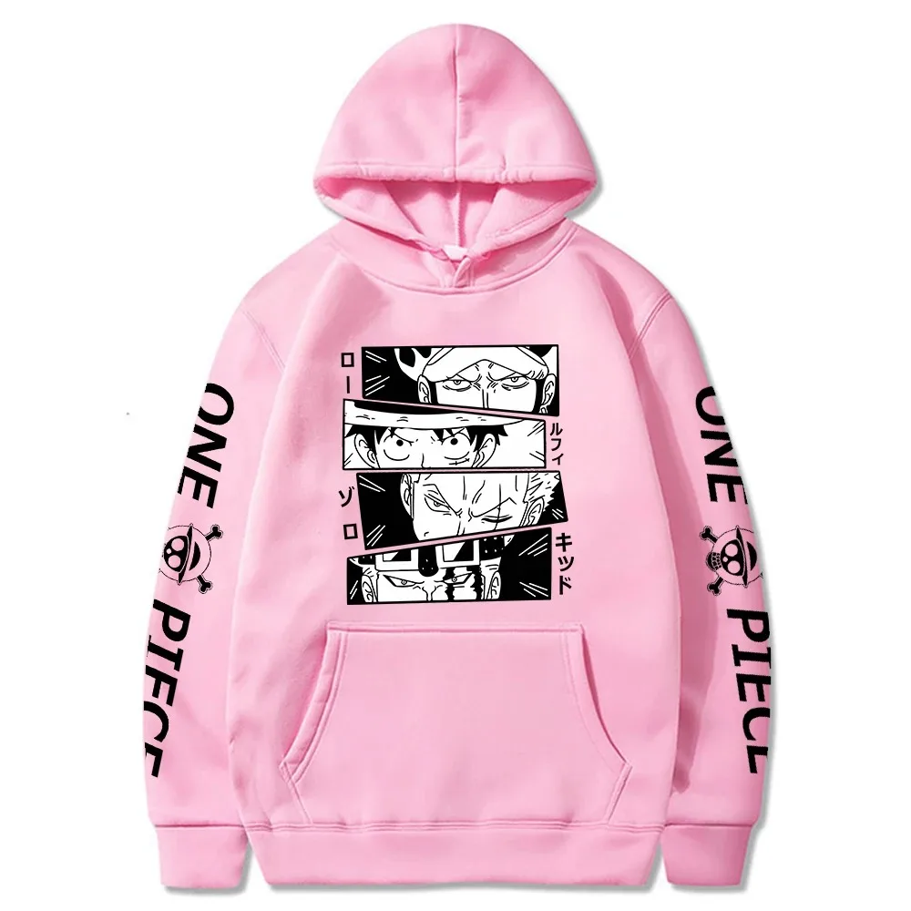 Luffy Zoro Law Kidd Hoodie - One Piece Anime Sweatshirt