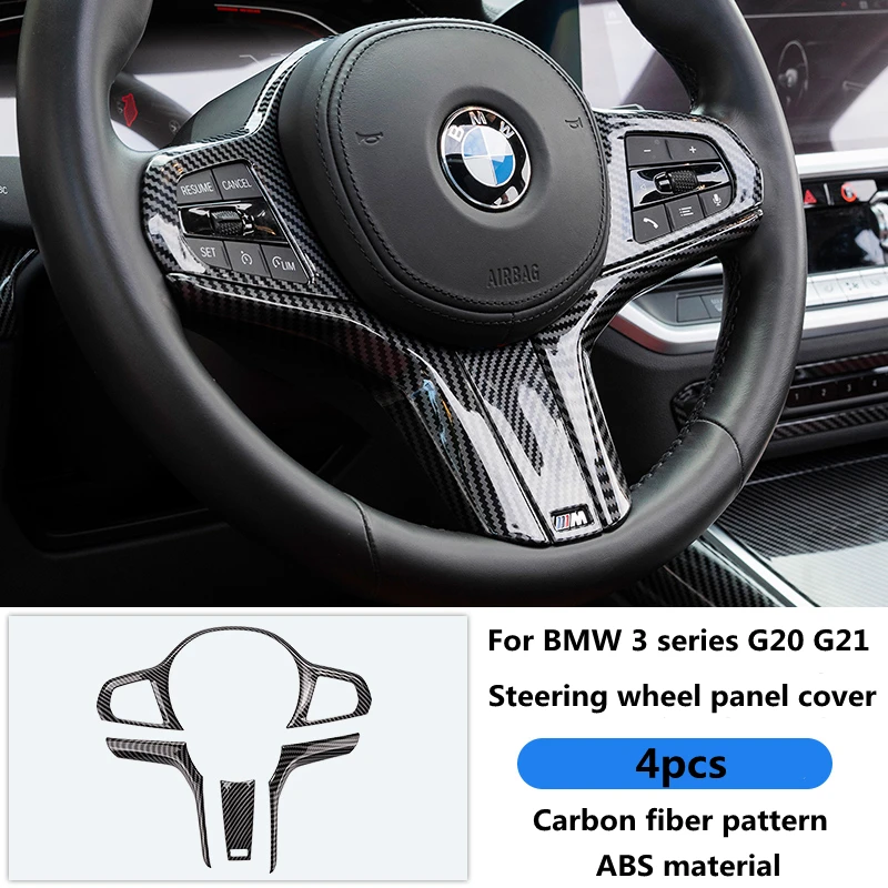 

Автомобильный Стайлинг, чехол на руль из углеродного волокна с узором для BMW 3 серии G20 G21, аксессуары для модификации интерьера