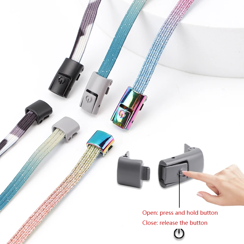 Elastic Shoe Laces Press Metal Lock No Tie Shoelaces Flat Men And Women Casual Shoes Accessories Lazy Shoelace 25 Colors