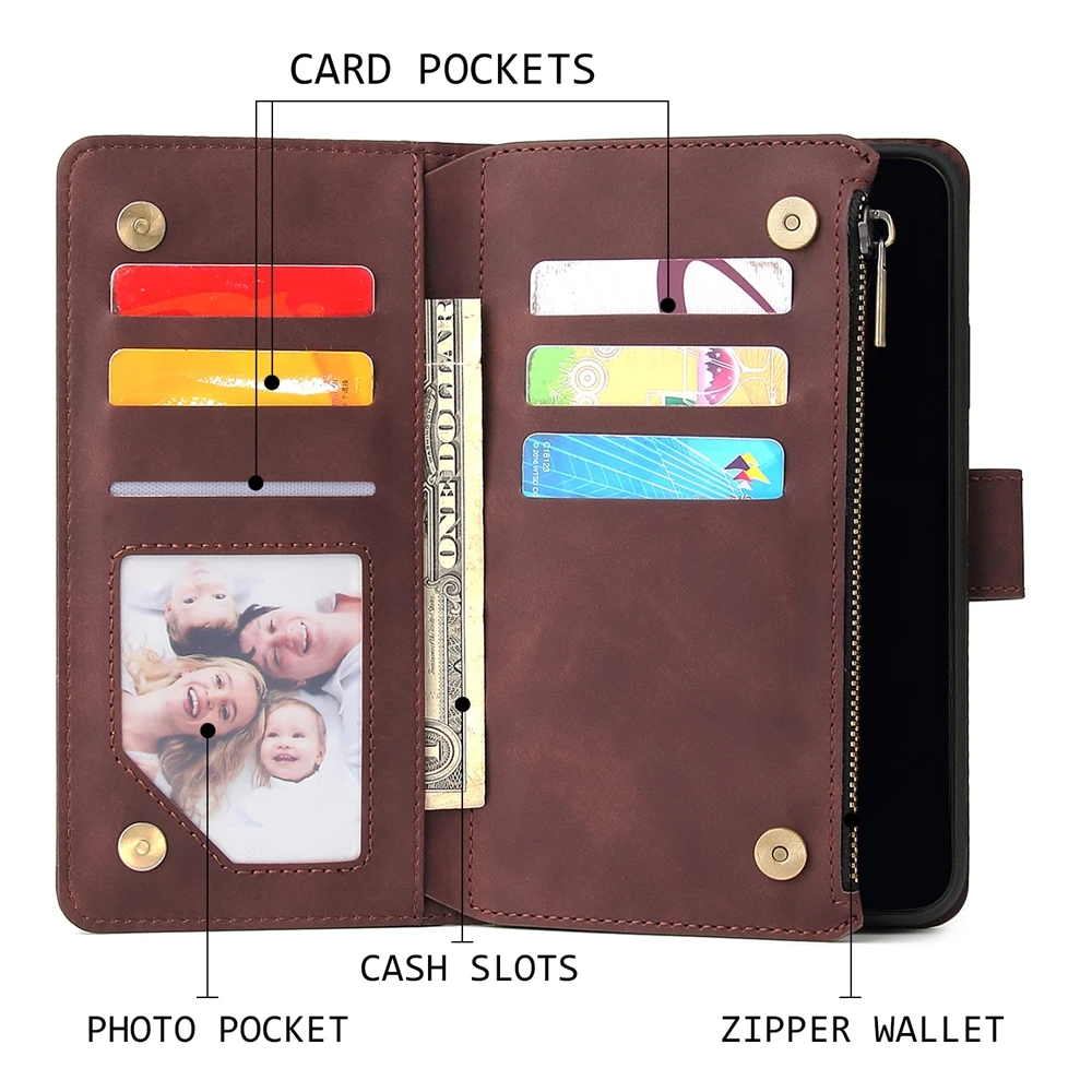 Lanyard Zipper Wallet Leather Phone Case Cover
