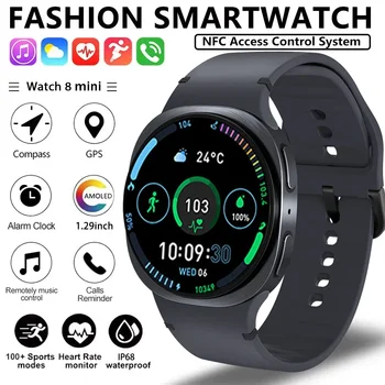 Nuovo Smartwatch 8 mini con GPS, NFC, Display AMOLED Always-On, Monitoraggio della Salute, Chiamate Bluetooth, Orologio Intelligente per Uomo e Donna