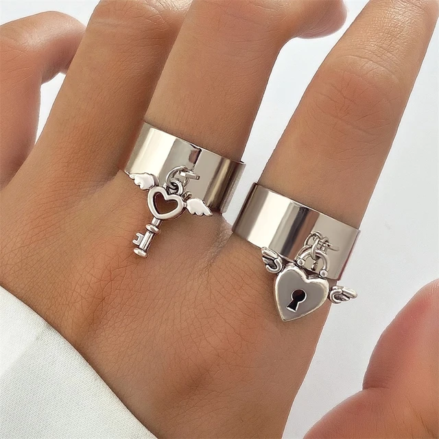 Endless Love' and 'Lock Heart' Proposal Adjustable Couple Ring