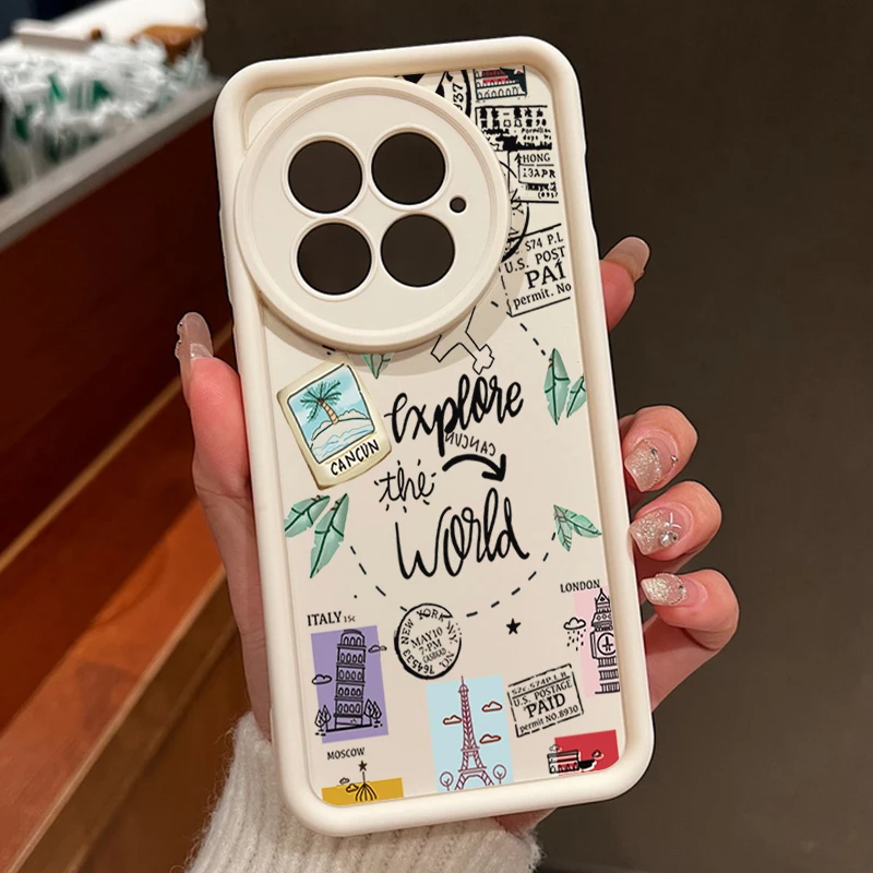 Soft Silicone Shockproof Phone Case with Travel Map Design