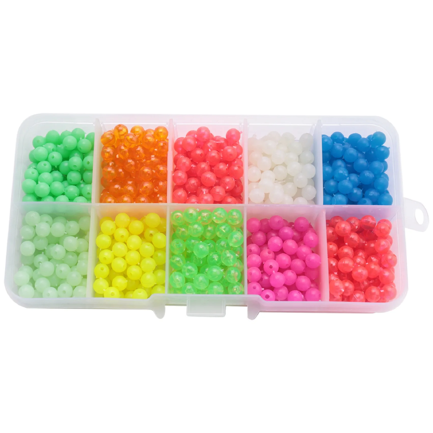 

1000Pcs/Set Hard Fishing Beads 5mm Floats Plastic Glow Beads Night Fishing Accessories Set