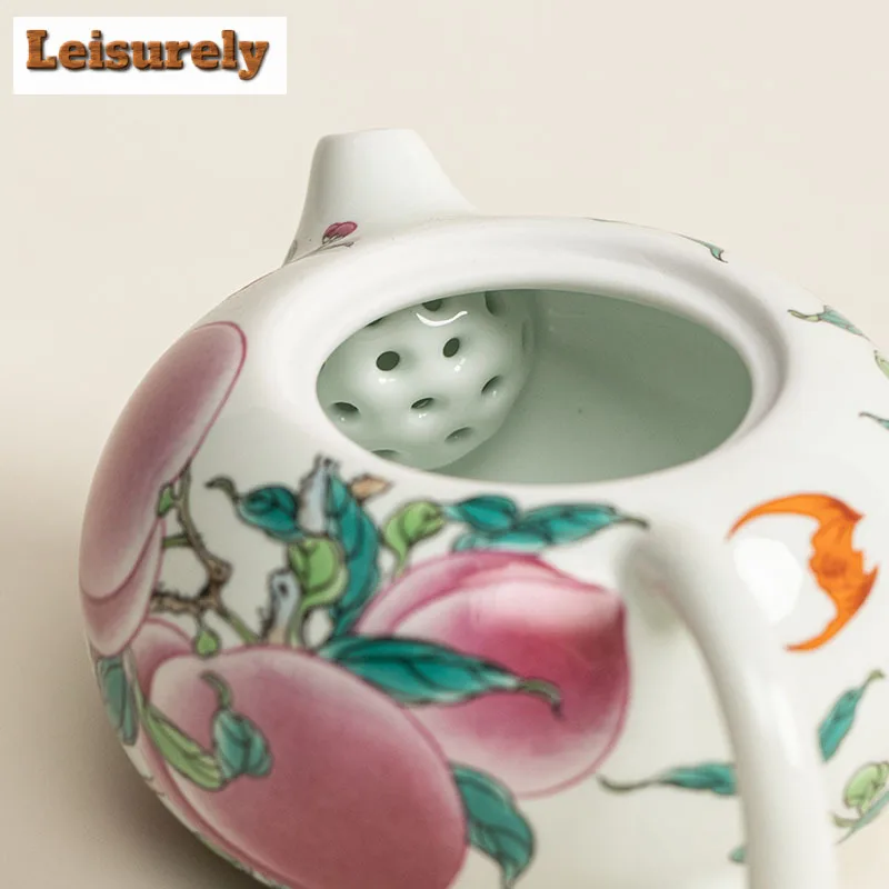 160ml Longevity Peach Xishi Teapot Retro Tea Infuser Pot Tea Making Kettle With Ball Hole Tea Items Accessories Decoration Gift