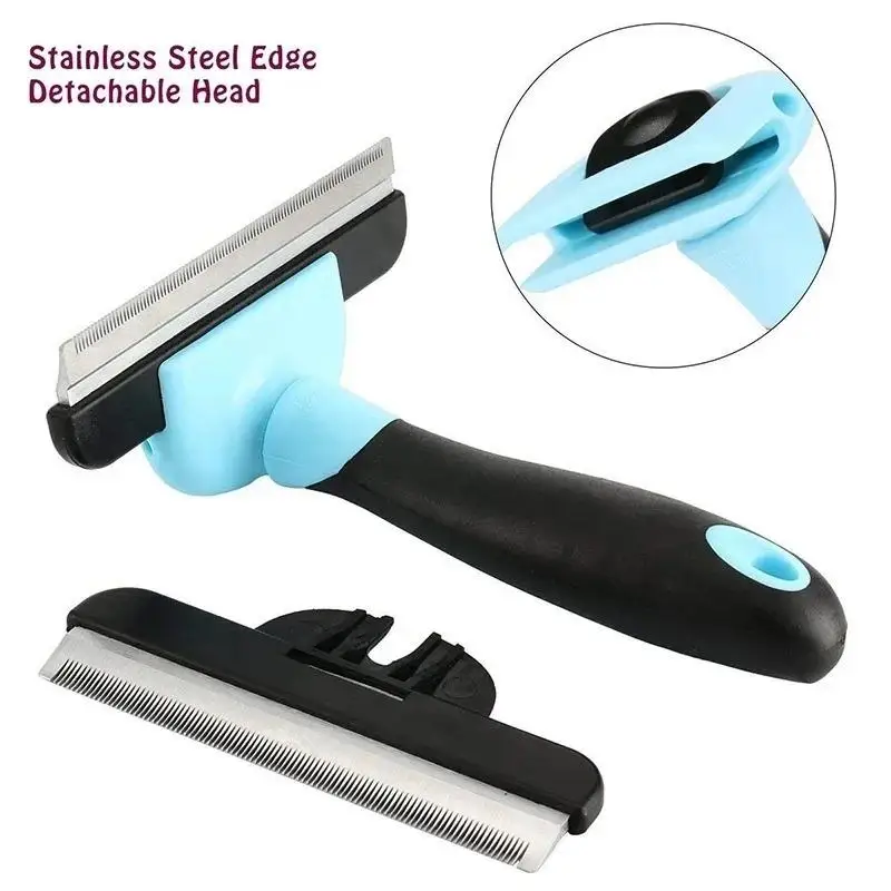 Pet grooming brush pet grooming brush double sided shedding and dematting undercoat rake comb dogs and cats grooming care deshedding tool