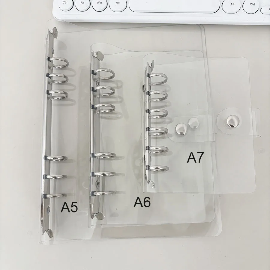 Clear PVC 6-Hole Loose Leaf Binder Cover for DIY Journals and Diaries