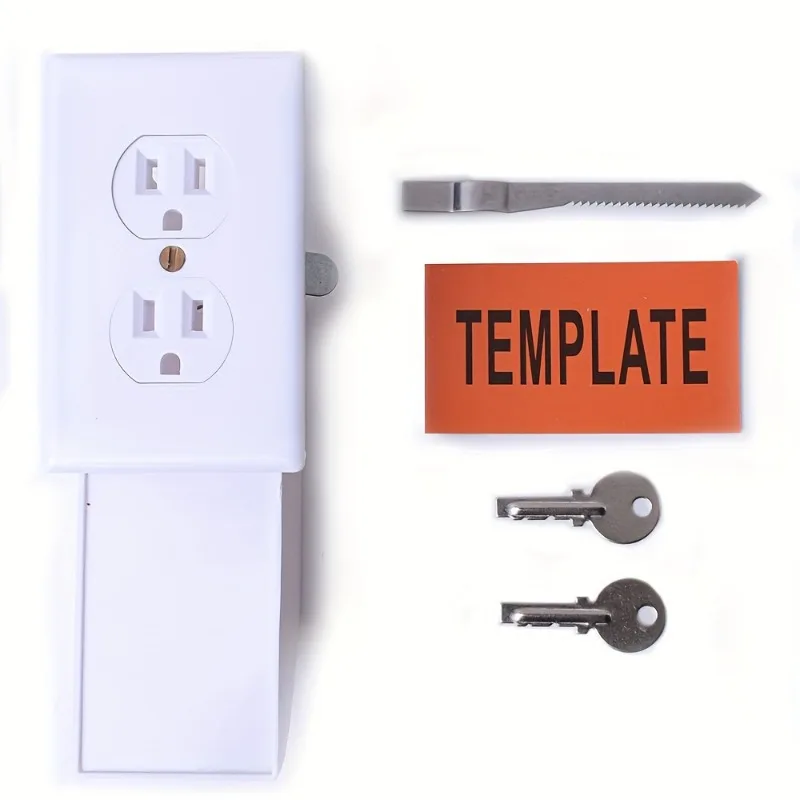 Easy-Install Wall Outlet Safe-Hidden Diversion for Valuables, Keys, Money & Jewelry-Non-Waterproof Plastic Security Box