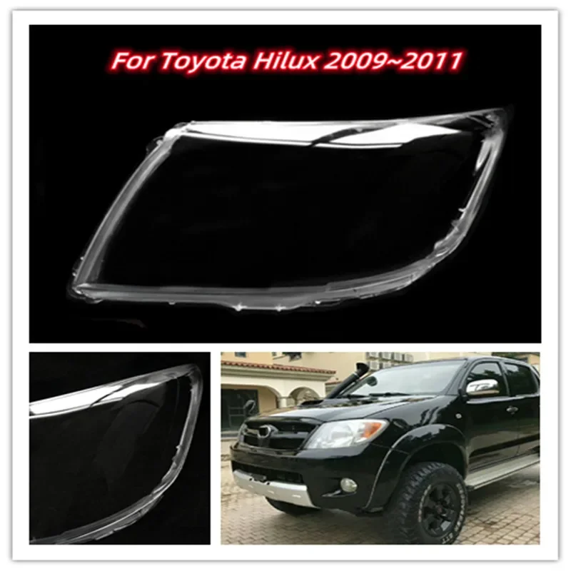 

Для Toyota Hilux 2009 ~ 2011 крышка фары прозрачный абажур налобный фонарь корпус плексигласа заменить оригинальные линзы