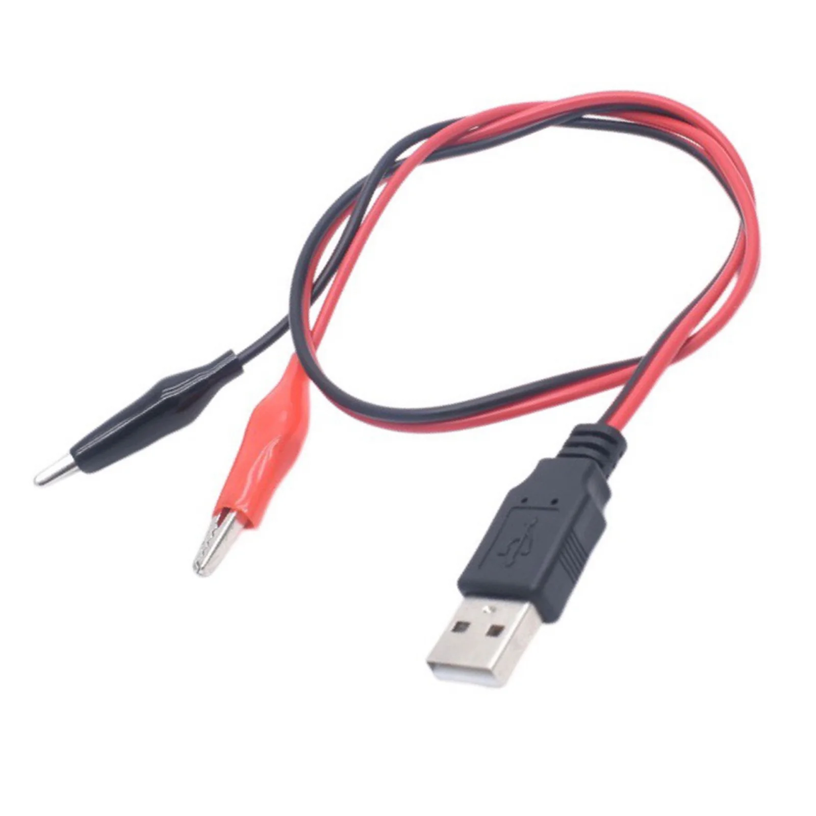 Alligator clips electric test clamp test clip test hooks clips alligator clip adapter 1~10PCS to USB male connector power supply adapter wire 58cm cable red and black