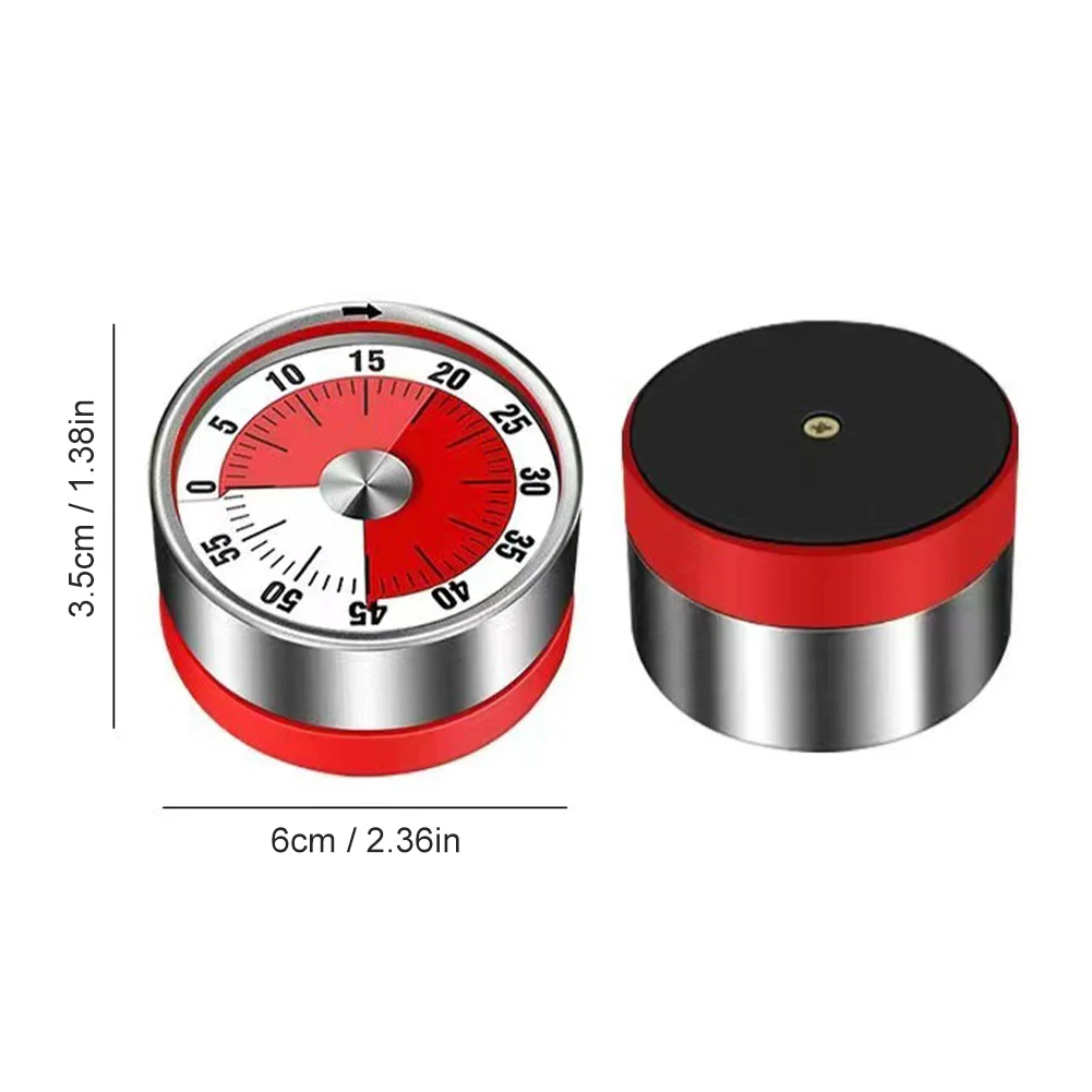 Magnetic Cooking Baking Timer Visual Timer 60 Minutes Mechanical Clock  Reminder