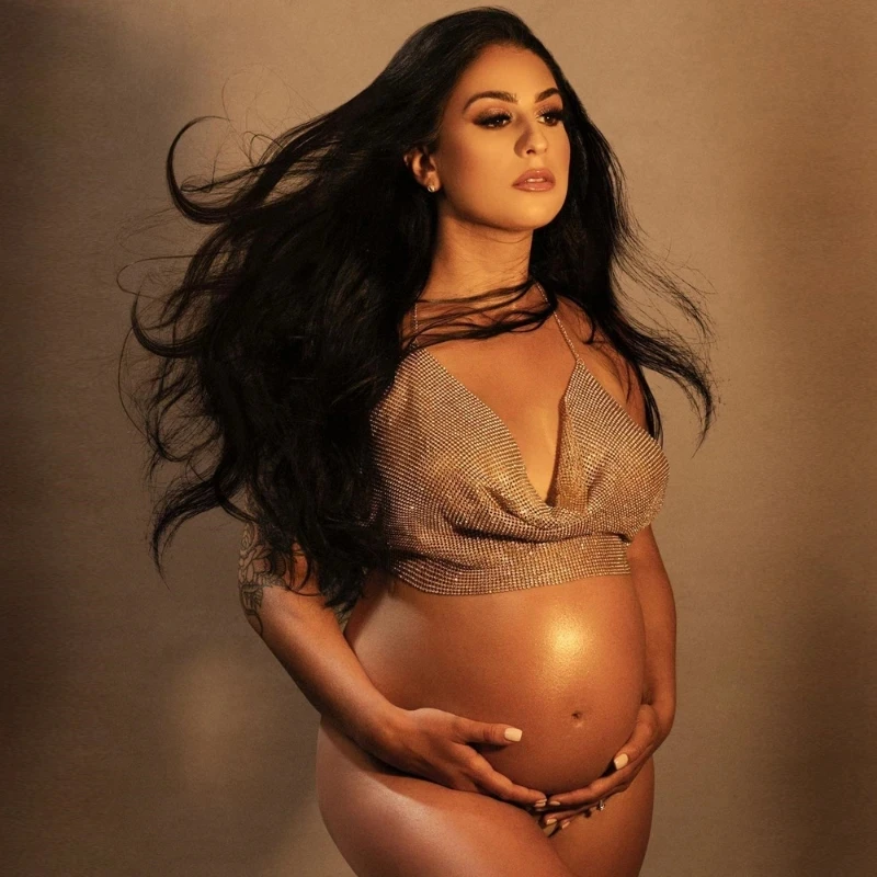 

Personality Metal Sequins Clothing Maternity Photography Dress Sexy Chain Suspender Vest Suitable Pregnant Women Dress