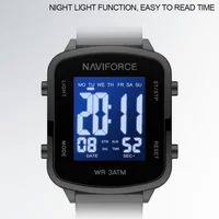 NAVIFORCE Sport Fashion LCD Date Display Steel Strap Electronic Wristwatch Waterproof Digital Watches for Women Relogio Feminino