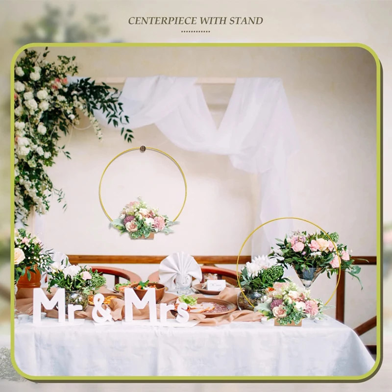 Metal flower garland Ring flower wreath hoop catcher