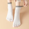 3/5 Pairs Women Five Finger Socks High Quality Cotton Toe Socks Autumn Spring Sports Athletic Ankle Socks with Five Finger 4