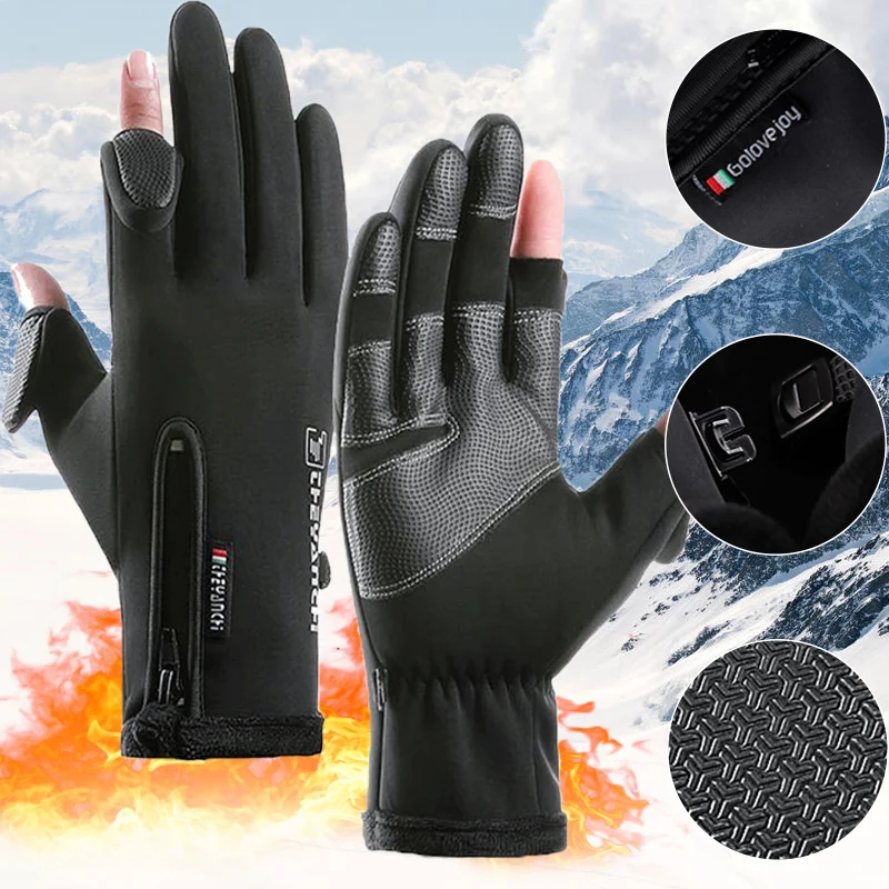 Thermal Warm Gloves Windproof Non-Slip Touchscreen Winter Accessories Outdoor Fishing Running Skiing Cycling Sports Gloves