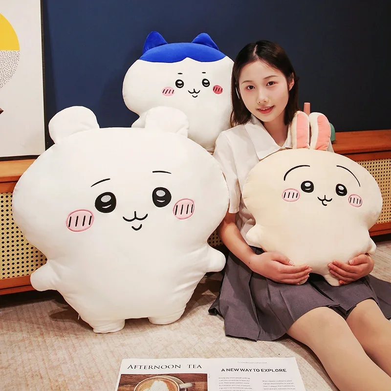 Very Soft Chiikawa Hachiware Usagi Back Cushion Big Size Cuddly Pillow Cartoon Stuffed Anime Sofa Bed Cushion Home Decor Gifts 2