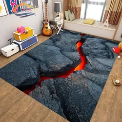 3D Volcano Lava Magma Area Rug Large Carpet for Living Room Bedroom Sofa Doormat Decoration,Kid Game Play Non-slip Floor Mat