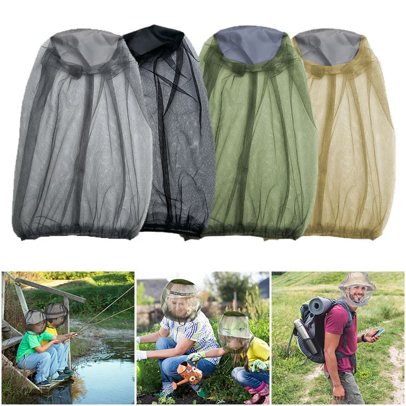 Mosquito Head Net Outdoor Fishing Anti Mosquito Insect Garden Beekeeping Camping Bug Mesh Face Protector Hats Fishing Nets