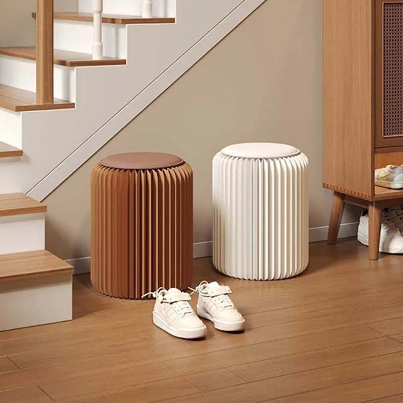Folding Stool Chair Paper Honeycomb Structure Living Room Round Low Stools for Home Decor Porch Shoe Changing Stacked Portable