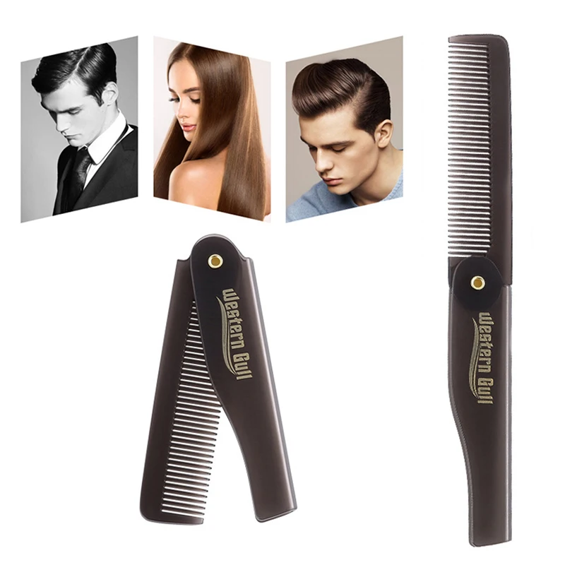 Portable Foldable Pocket Combs Oil Head Plastic Beard Combs Hair Styling Tool Combs For Man Women Folding Comb Barber Hair Tool 4