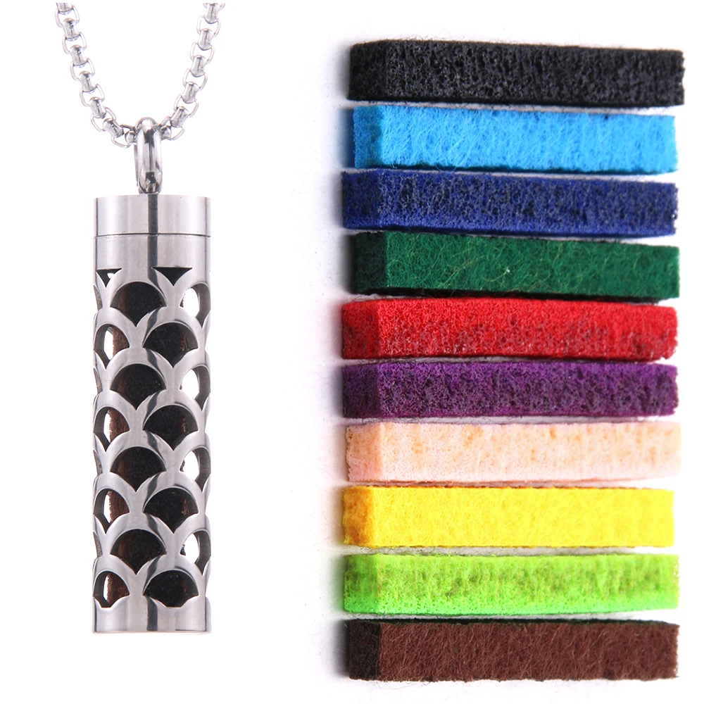 Aromatherapy Diffuser Necklace - Stainless Steel Open Locket with Essential Oil Scent