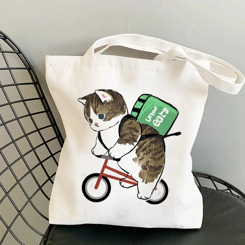 Tote Bag Shoulder Bags for Girls Fashion Canvas Bags Handbags Casual Girl Shopper Bag Kawaii Cats Cute Animal Bags Shopping Bag - 4