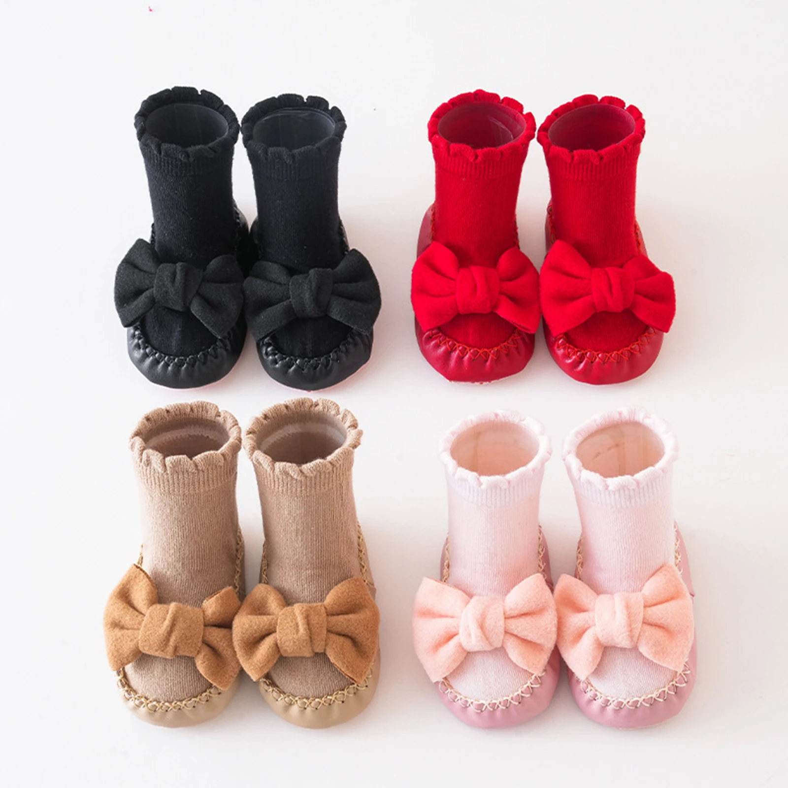 Pudcoco Infant Baby Girls Socks Shoes Cute Bow Socks Non-slip Soft Lightweight Floor cotton socks,kids socks,baby socks,girls socks,toddler shoes
