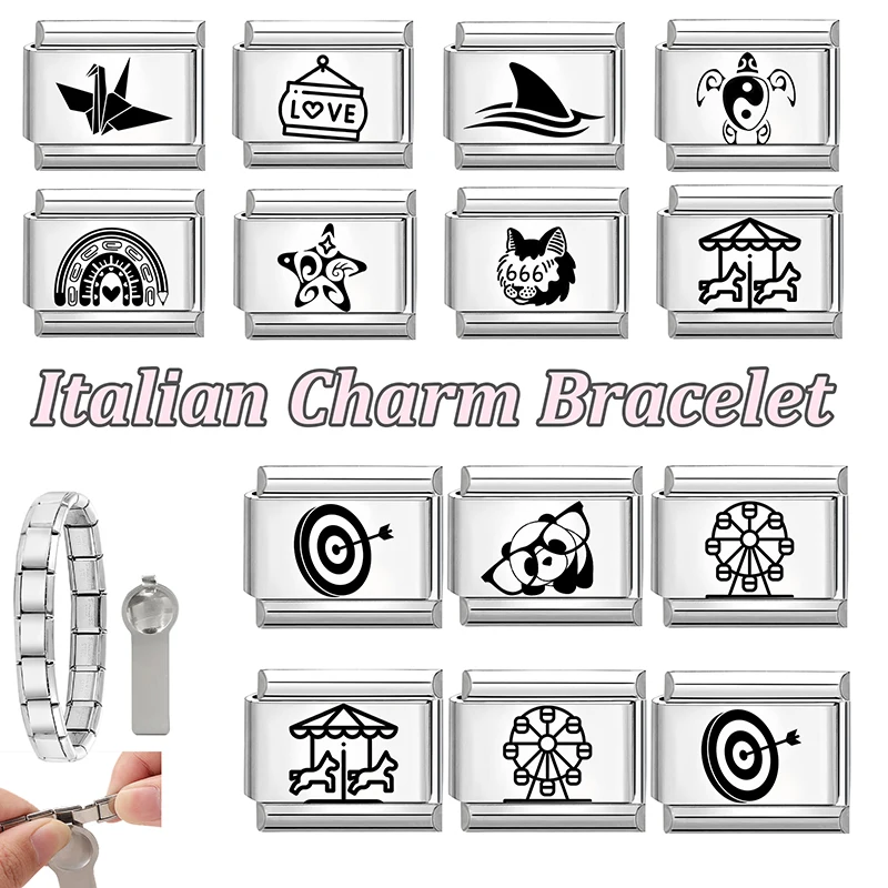 Creative Laser Engraving Ferris Wheel Accessory Stainless Steel Bracelet