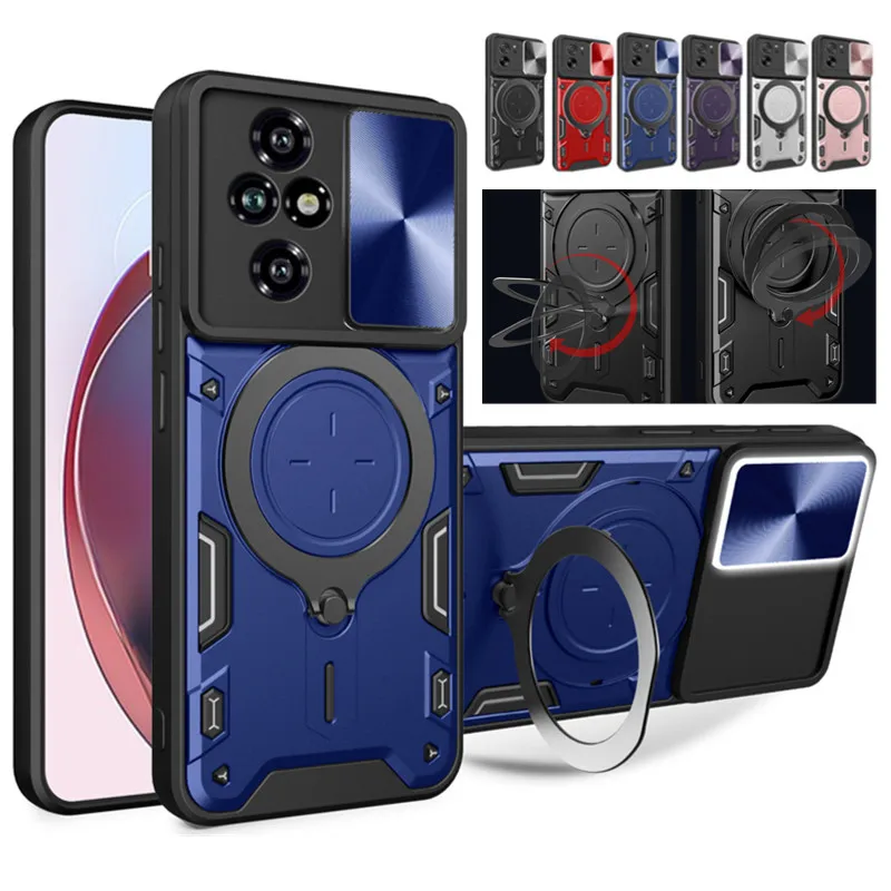 Kickstand Armor Skyddsskydd för Honor 200 Pro Honor 200 Lite Fodral Slider Linsskydd Stötsäker Funda Coque Capa_voghion.com
